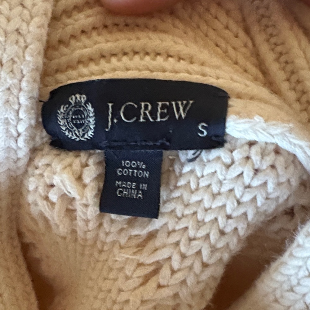 J. Crew Cream Cable Knit Cardigan